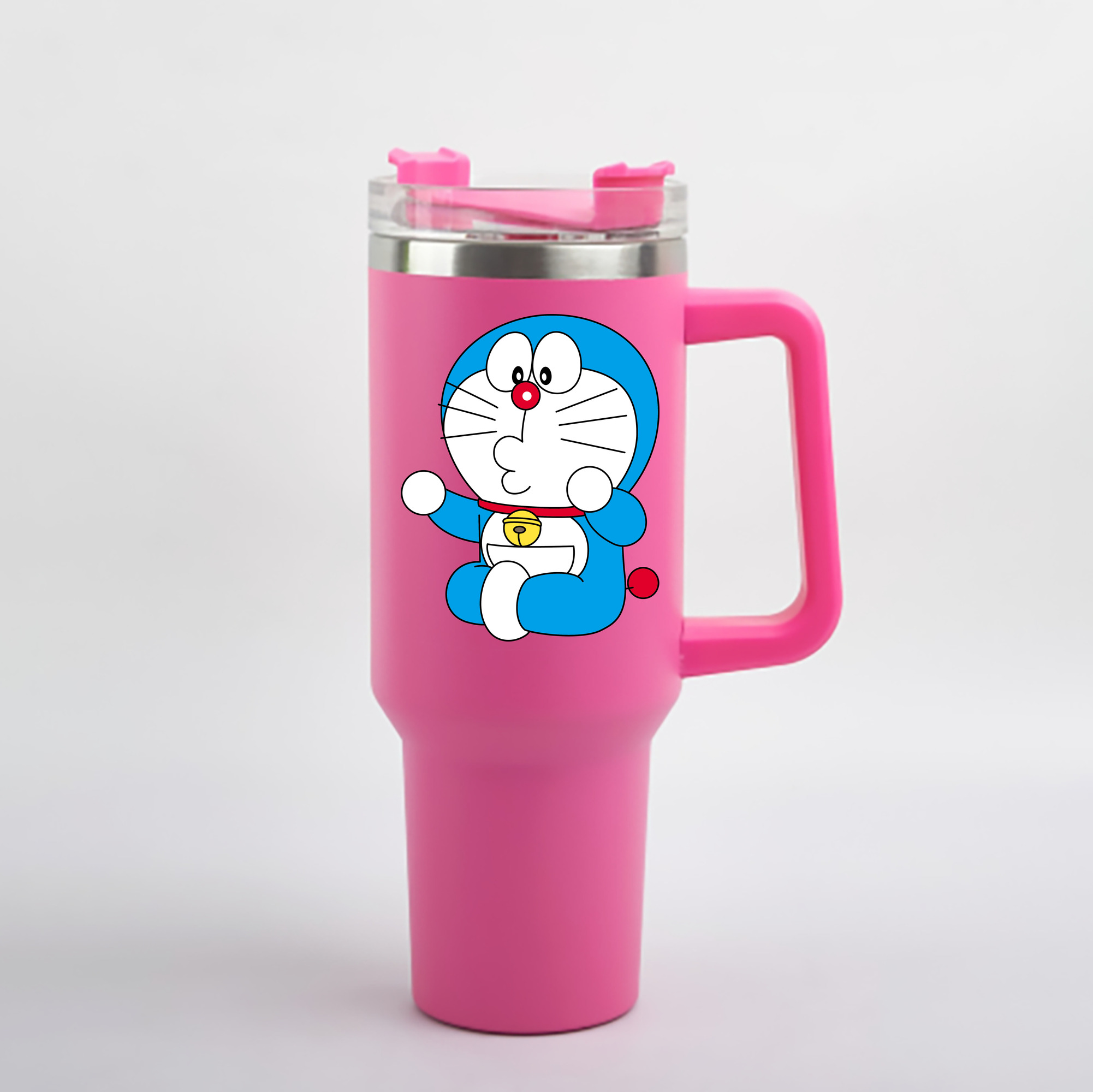 （画像用） ドラえもん Doraemon 1200mL車用タンブラー - クリスタルステッカー（プラスチックストロー付き）